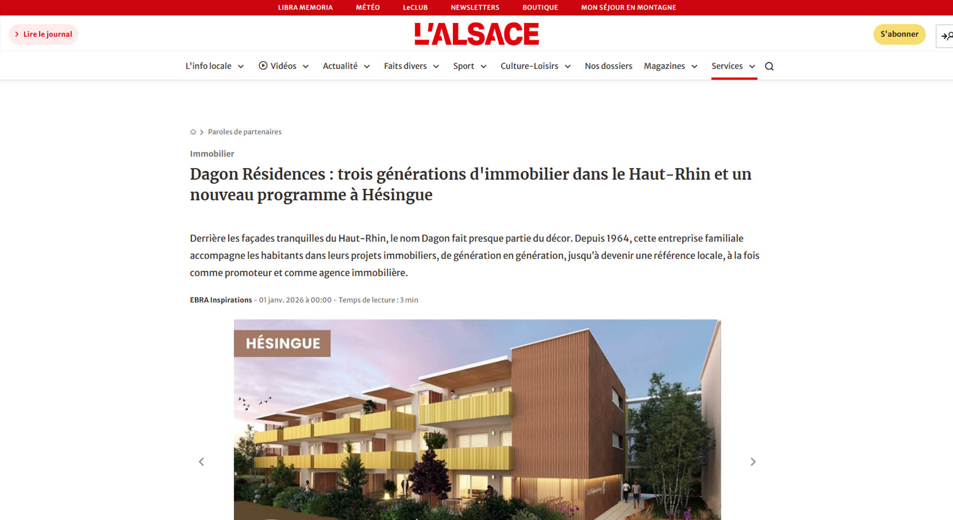 Aperçu article journal l'alsace